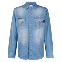 Philipp Plein Camisa jeans Gothic Plein - Azul