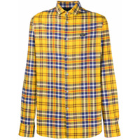 Philipp Plein Camisa mangas longas com patch bordado - Amarelo