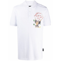 Philipp Plein Camisa polo com estampa de logo - Branco