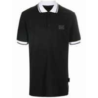 Philipp Plein Camisa polo com patch de logo - Preto