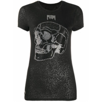 Philipp Plein Camiseta com aplicação de caveira - Preto