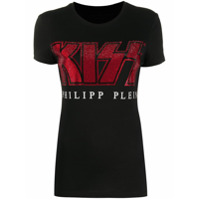Philipp Plein Camiseta com aplicação de stras no logo - Preto