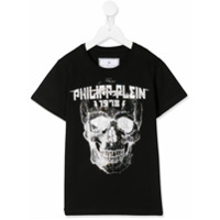 Philipp Plein Camiseta com aplicação logo e caveira - Preto