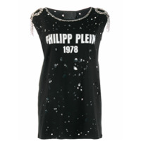 Philipp Plein Camiseta com aplicações - Preto