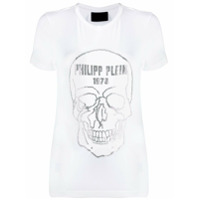 Philipp Plein Camiseta com caveira de strass - Branco