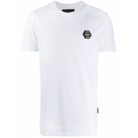 Philipp Plein Camiseta com detalhe de patch - Branco