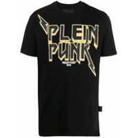 Philipp Plein Camiseta com efeito destroyed e estampa punk - Preto