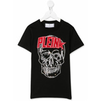 Philipp Plein Camiseta com estampa de caveira e aplicação de logo - Preto