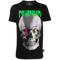 Philipp Plein Camiseta com estampa de caveira e aplicações - Preto