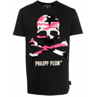 Philipp Plein Camiseta com estampa de caveira e camuflada - Preto