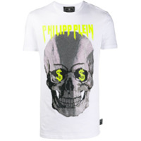 Philipp Plein Camiseta com estampa de caveira e tachas - Branco