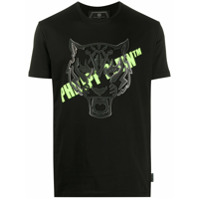 Philipp Plein Camiseta com estampa de logo de tigre - Preto