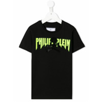 Philipp Plein Camiseta com estampa de logo e caveira de strass - Preto