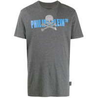 Philipp Plein Camiseta com estampa de logo e caveira SS - Cinza