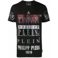 Philipp Plein Camiseta com logo e aplicações - Preto