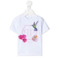 Philipp Plein Camiseta com logo e estampa floral - Branco
