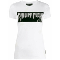 Philipp Plein Camiseta com logo em strass - Branco