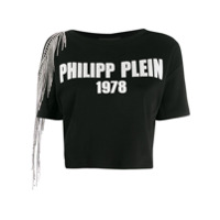 Philipp Plein Camiseta com vazado nos ombros - Preto