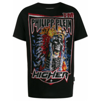 Philipp Plein Camiseta de algodão com aplicações de strass - Preto