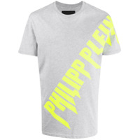 Philipp Plein Camiseta de algodão com estampa de logo TM - Cinza