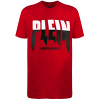 Philipp Plein Camiseta de algodão com estampa Iconic Plein - Vermelho