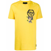 Philipp Plein Camiseta de algodão com estampa King Plein - Amarelo