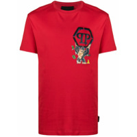 Philipp Plein Camiseta de algodão com estampa King Plein - Vermelho