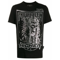 Philipp Plein Camiseta decote careca com aplicação - Preto