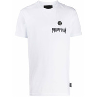 Philipp Plein Camiseta decote careca com estampa de logo - Branco