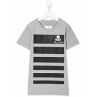 Philipp Plein Camiseta decote careca com logo e caveira - Cinza