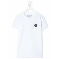 Philipp Plein Camiseta decote careca com patch de logo - Branco