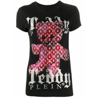 Philipp Plein Camiseta decote careca monogamada Teddy Bear - Preto