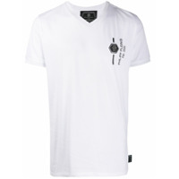 Philipp Plein Camiseta decote em V com logo - Branco