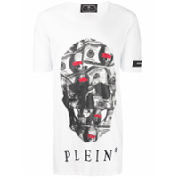 Philipp Plein Camiseta Dollar Bill Skull - Branco