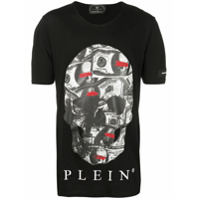Philipp Plein Camiseta Dollar Bill Skull - Preto