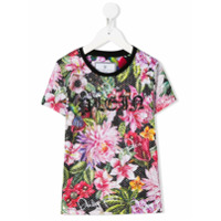 Philipp Plein Camiseta floral com aplicações de strass - Preto