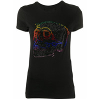 Philipp Plein Camiseta Look at Me Skull com aplicação de strass - Preto