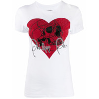 Philipp Plein Camiseta Love Plein com aplicação de caveira em strass - Branco