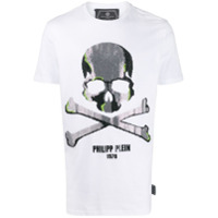 Philipp Plein Camiseta mangas curtas com aplicação de caveira - Branco