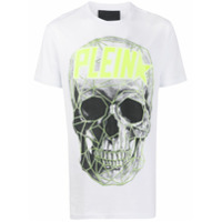 Philipp Plein Camiseta mangas curtas com aplicação de caveira - Branco