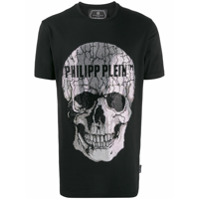 Philipp Plein Camiseta mangas curtas com aplicação de caveira - Preto