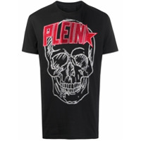 Philipp Plein Camiseta mangas curtas com aplicação de caveira - Preto