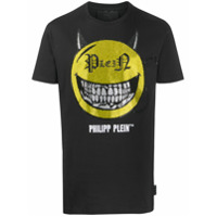 Philipp Plein Camiseta mangas curtas com aplicação de emoji - Preto
