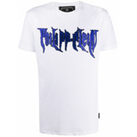 Philipp Plein Camiseta mangas curtas com aplicação de logo - Branco