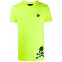 Philipp Plein Camiseta mangas curtas com estampa de caveira - Amarelo