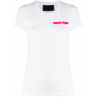 Philipp Plein Camiseta mangas curtas com patch de logo - Branco