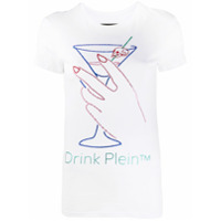 Philipp Plein Camiseta Neon Drink com aplicação de strass - Branco