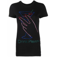 Philipp Plein Camiseta Neon Drink com aplicação de strass - Preto