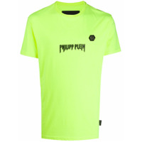 Philipp Plein Camiseta oversized com estampa de logo - Amarelo