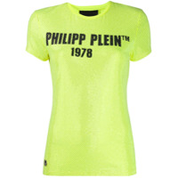 Philipp Plein Camiseta slim com tachas - Amarelo
